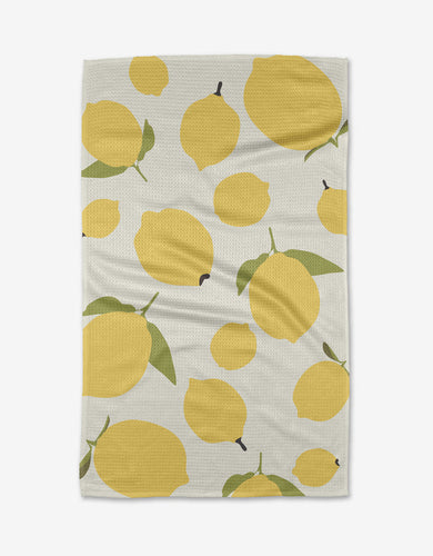 Sunny Lemons Kitchen Tea Towel by Geometry
