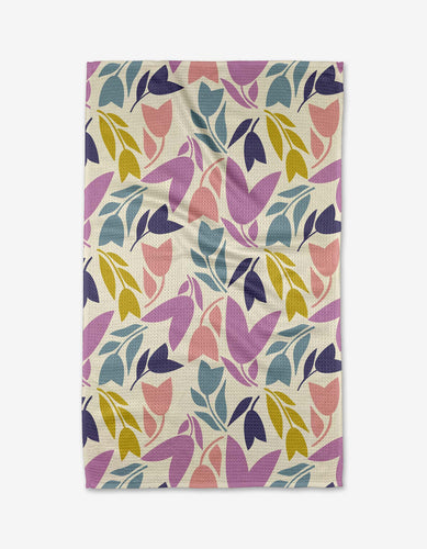 Tulip Tumble Kitchen Tea Towel by Geometry