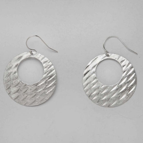 Textured Open Hoop Earrings