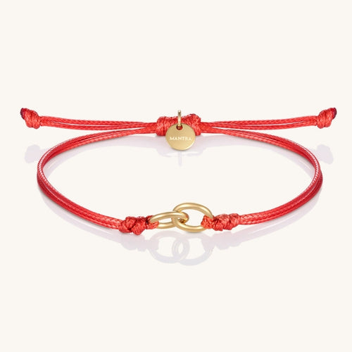 Thread of Friendship Bracelet - Set of 2 - Red/Yellow Gold