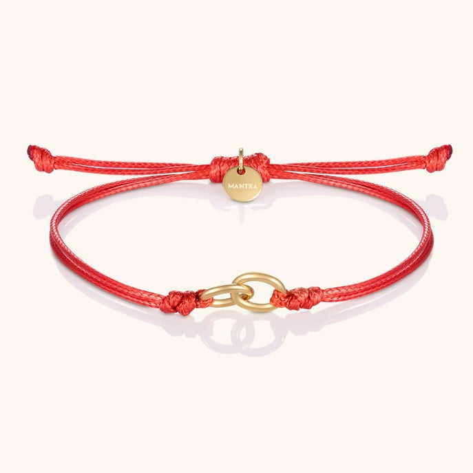 Thread of Friendship Bracelet - Set of 2 - Red/Yellow Gold