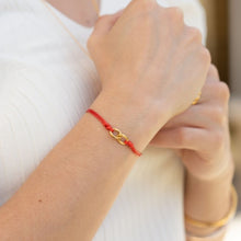 Load image into Gallery viewer, Thread of Friendship Bracelet - Set of 2 - Red/Yellow Gold
