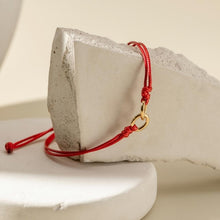 Load image into Gallery viewer, Thread of Friendship Bracelet - Set of 2 - Red/Yellow Gold
