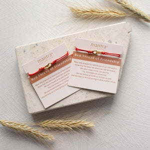 Thread of Friendship Bracelet - Set of 2 - Red/Yellow Gold