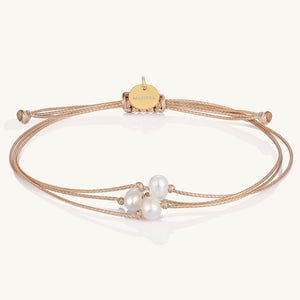Thread of Grit Grace Gratitude Bracelet - Tan/Pearl