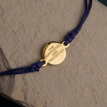 Load image into Gallery viewer, Thread of Protection: I Am Supported and Protected Blue/Yellow Gold

