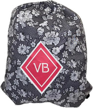 Load image into Gallery viewer, Vera Bradley Rain Garden Gray ReActive Drawstring Backsack Backpack Gym Bag
