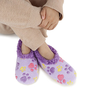Pet Lovers Paw Prints Snoozies - Foot Coverings - Purple