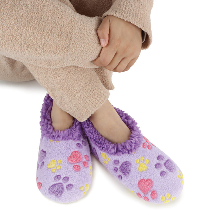 Pet Lovers Paw Prints Snoozies - Foot Coverings - Purple