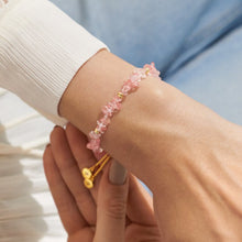 Load image into Gallery viewer, Watermelon Stone Manifestones Adjustable Bracelet In Gold-Tone Plating
