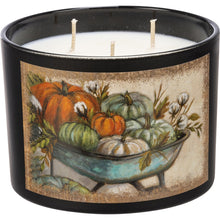 Load image into Gallery viewer, Wheelbarrow Pumpkins Candle Jar Candle - Pumpkin Spice Scent
