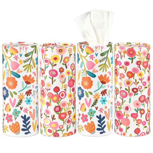 White Floral Tissue Box Set - Car Tissues