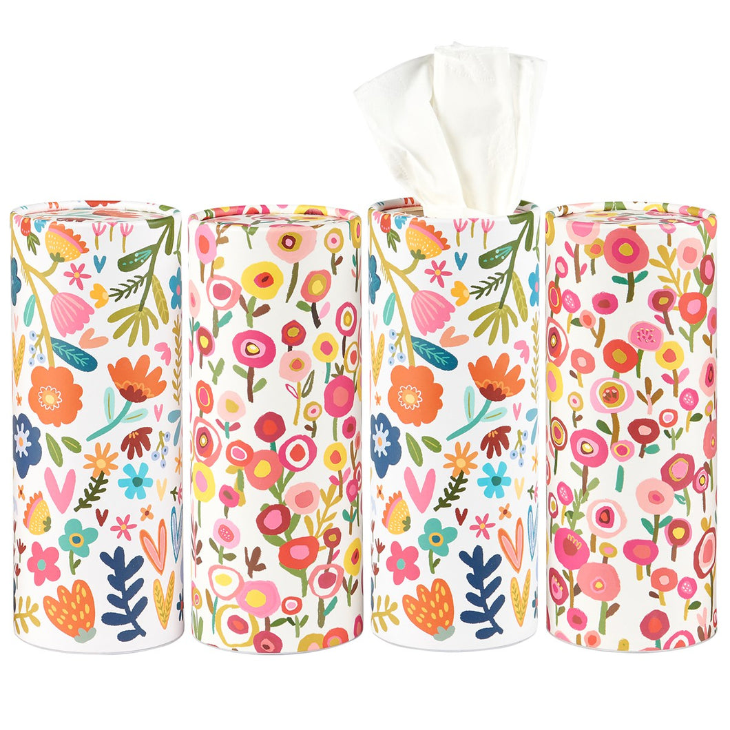 White Floral Tissue Box Set - Car Tissues