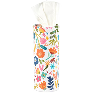 White Floral Tissue Box Set - Car Tissues