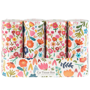 White Floral Tissue Box Set - Car Tissues