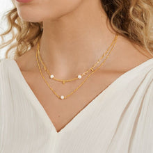 Load image into Gallery viewer, White Pearl Stacks Of Style Necklace Set
