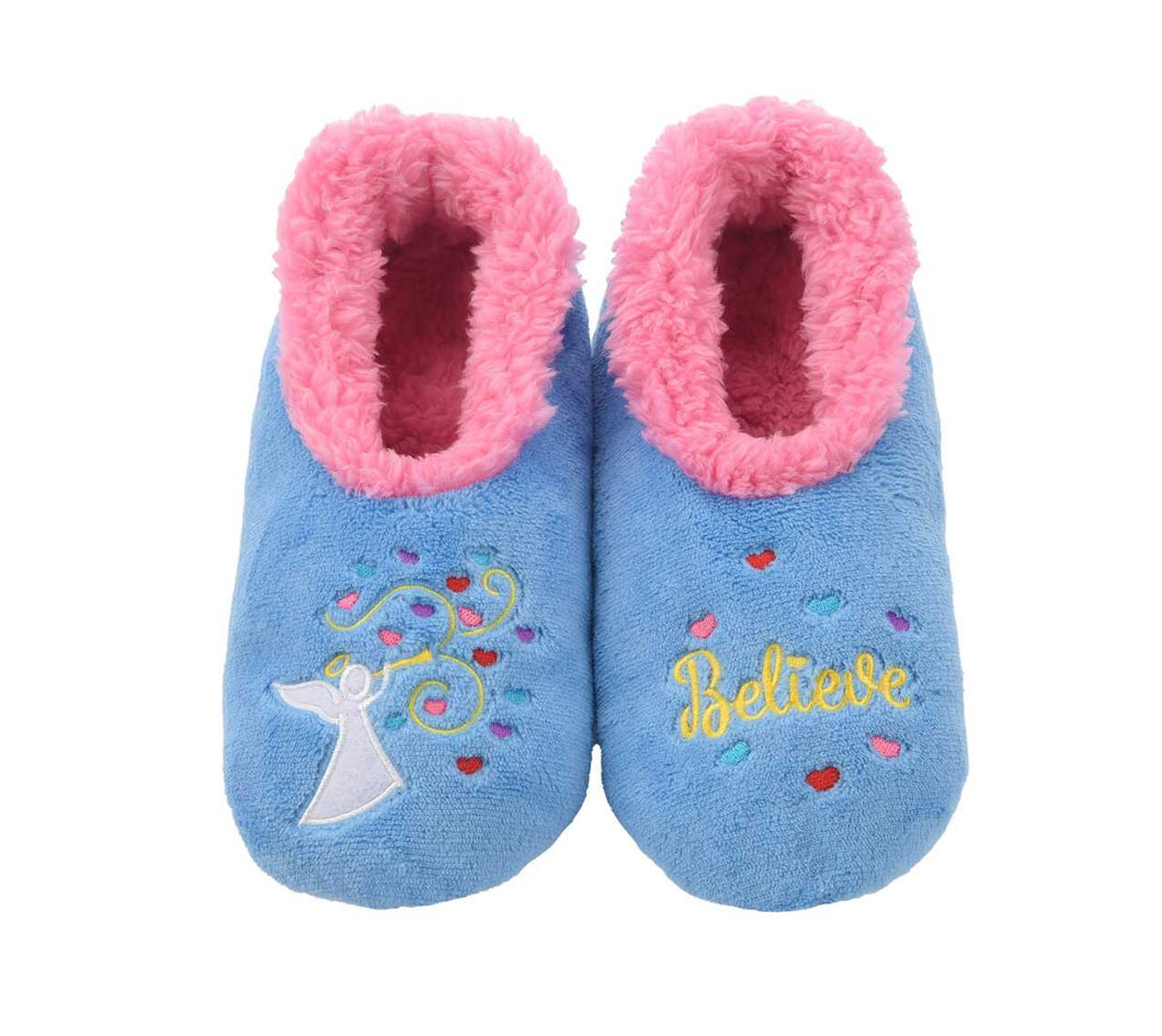 Women's Blue Believe Inspirational Snoozies - Foot Coverings