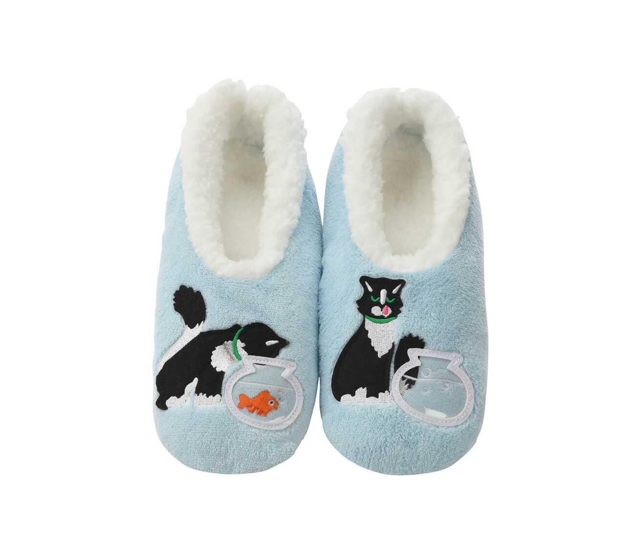 Women s Blue Cat Fishbowl Snoozies Foot Coverings Giftology Scottsdale