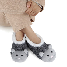 Load image into Gallery viewer, Women's Grey Mouse Whimsical Critters Snoozies - Foot Coverings
