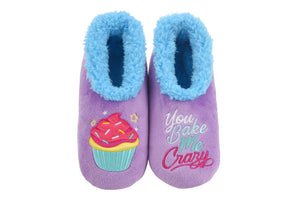 Women s Lilac You Bake Me Crazy Snoozies Foot Coverings