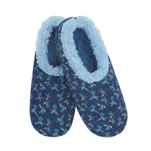 Load image into Gallery viewer, Women's Navy Hummingbirds Snoozies - Foot Coverings

