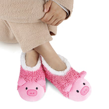 Load image into Gallery viewer, Women's Pink Pig Whimsical Critters Snoozies - Foot Coverings
