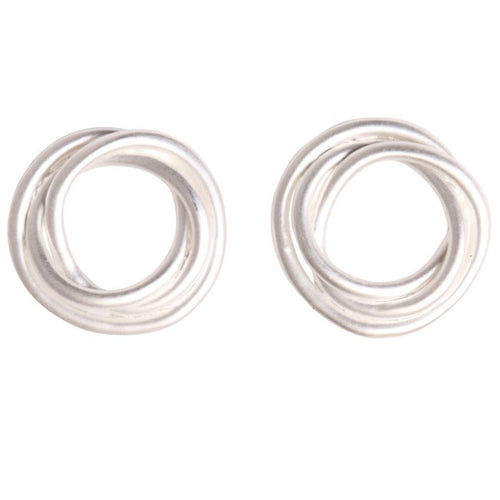 Woven Circle Post Earrings