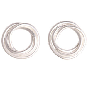Woven Circle Post Earrings