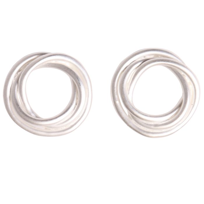 Woven Circle Post Earrings