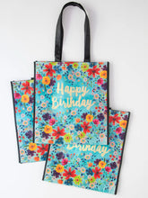 Load image into Gallery viewer, XL Tote - Blue Happy Birthday Bag
