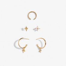 Load image into Gallery viewer, Gold Star Stacks of Style Earrings Set
