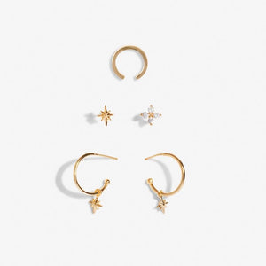 Gold Star Stacks of Style Earrings Set
