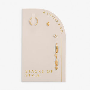 Gold Star Stacks of Style Earrings Set