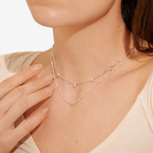 Load image into Gallery viewer, CZ Silver Stacks Of Style Necklace Set

