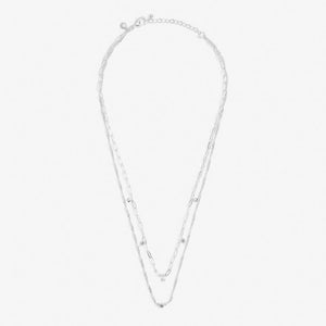 CZ Silver Stacks Of Style Necklace Set