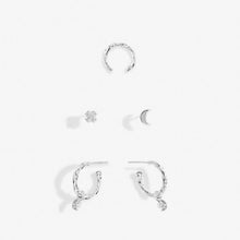 Load image into Gallery viewer, Moon Silver Stacks of Style Earrings Set
