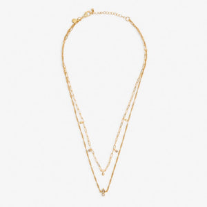 Organic Shape Gold Stacks Of Style Necklace Set