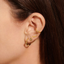 Load image into Gallery viewer, Organic Shape Gold Stacks of Style Earrings Set
