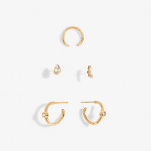 Load image into Gallery viewer, Organic Shape Gold Stacks of Style Earrings Set
