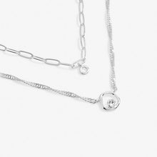 Load image into Gallery viewer, Organic Shape Silver Stacks Of Style Necklace Set
