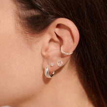 Load image into Gallery viewer, Organic Shape Silver Stacks of Style Earrings Set
