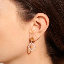 Load image into Gallery viewer, Statement Pavé Earrings in Silver Plating &amp; Gold-Tone Plating

