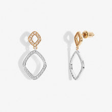 Load image into Gallery viewer, Statement Pavé Earrings in Silver Plating &amp; Gold-Tone Plating
