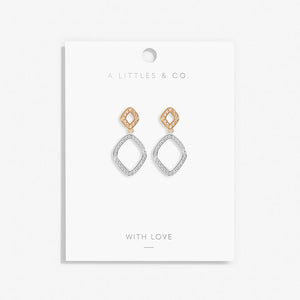 Statement Pavé Earrings in Silver Plating & Gold-Tone Plating