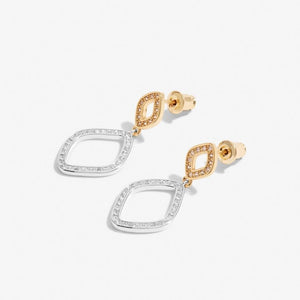 Statement Pavé Earrings in Silver Plating & Gold-Tone Plating