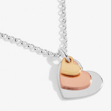 Load image into Gallery viewer, Florence Graduating Hearts Necklace -  Silver, Rose Gold and Yellow Gold Heart Charms

