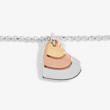 Load image into Gallery viewer, Florence Graduating Hearts Bracelet With Silver, Rose Gold and Yellow Gold Hearts Charms
