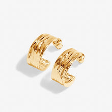 Load image into Gallery viewer, Statement Textured Hoop Earrings in Gold-Tone Plating
