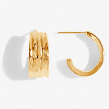 Load image into Gallery viewer, Statement Textured Hoop Earrings in Gold-Tone Plating
