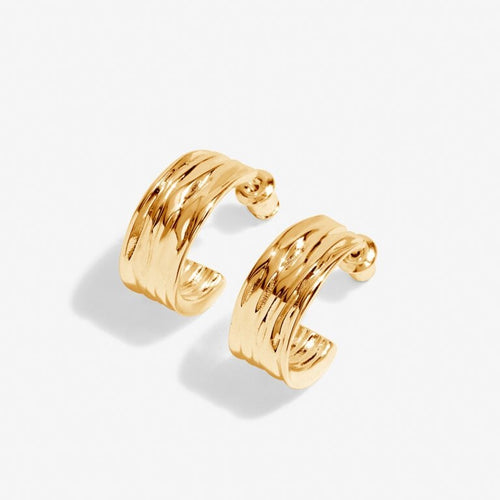 Statement Textured Hoop Earrings in Gold-Tone Plating